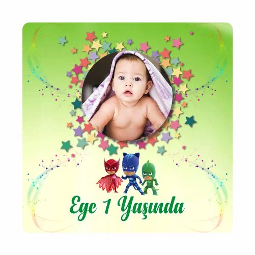 Pijamaskeliler Temalı Doğum Günü Magneti